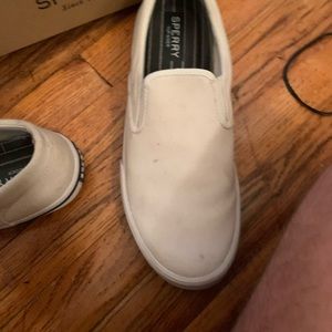 Sperry White Slip-ons